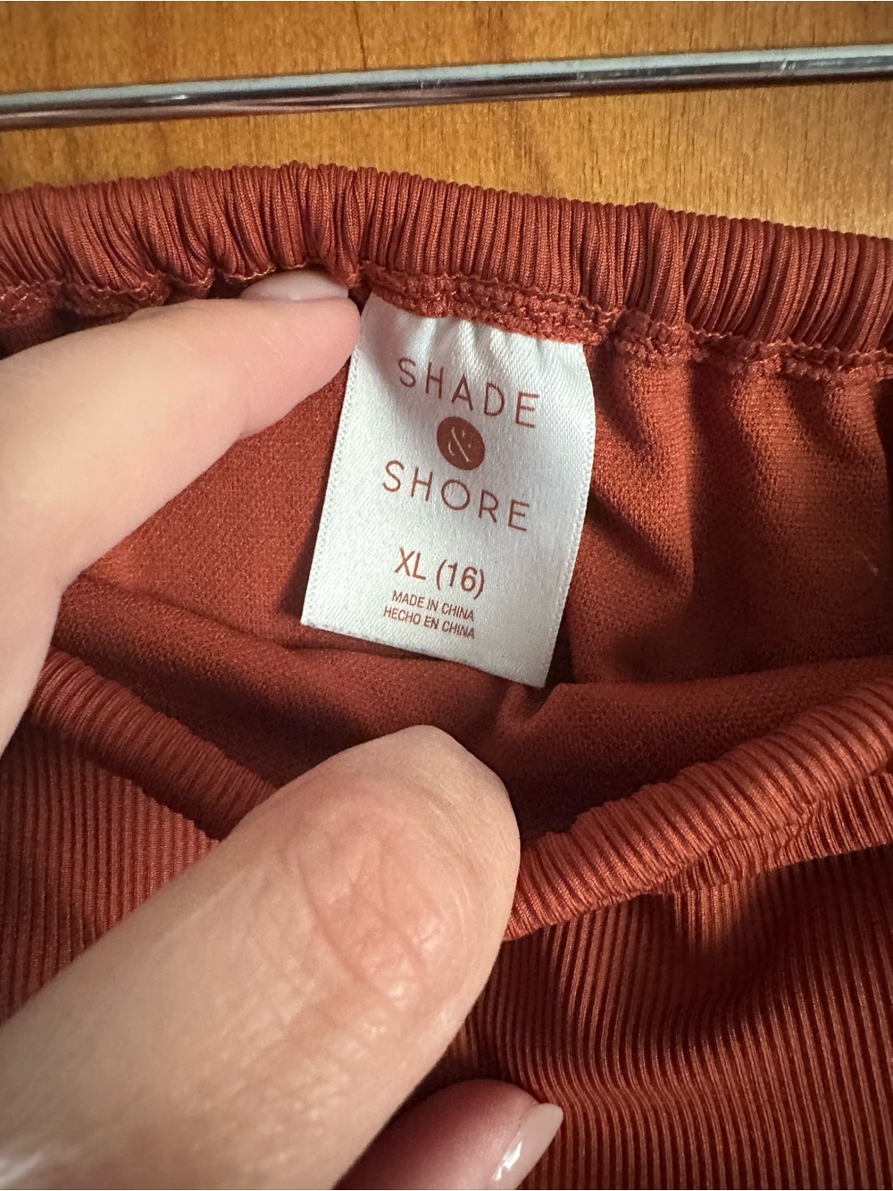 Shade & Shore Rust Bikini Top with Gathered Detail - Picture 6 of 6